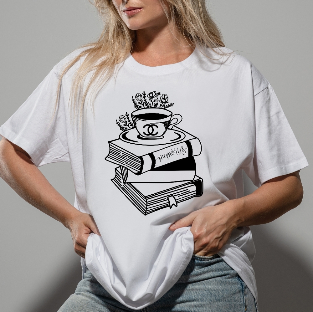 White Unisex T-Shirt with CC Logo Design